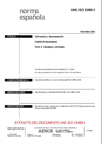 UNE-ISO 15489-1 : información y documentación :... (2016)