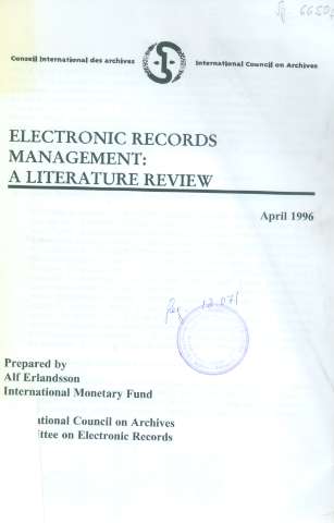 Electronic records management : a literature... (1997)