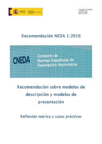 Recomendación NEDA 1/2016 : recomendación sobre... (2016)