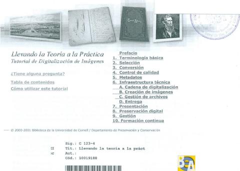 Llevando la teoría a la práctica : tutorial de... (2001?)