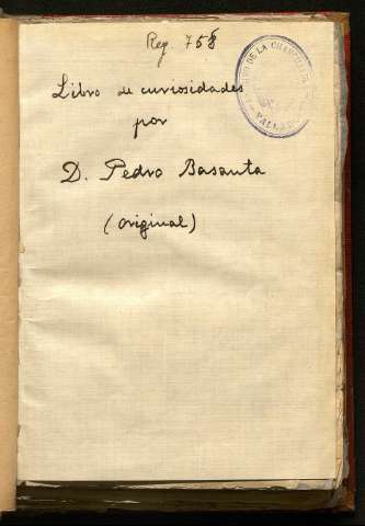 Libro de curiosidades : (Original) (entre 1807 y 1842)